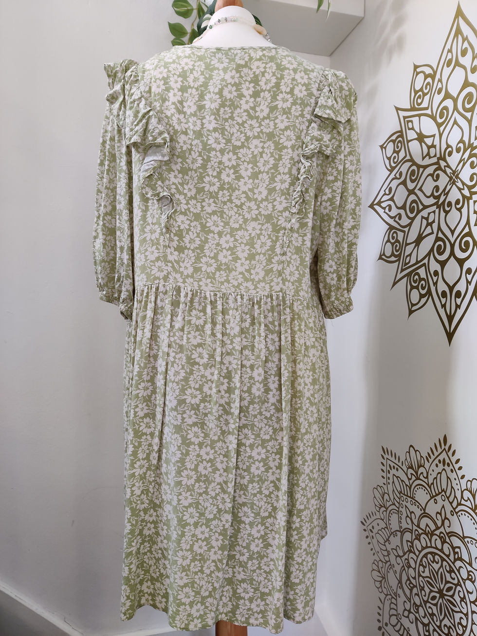 Thumbnail: Green and White Dress- Merkabah - Size 18