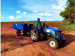 Uma frota bem estruturada e uma variedade de maquinaria para as  operações agrícolas em grande escala