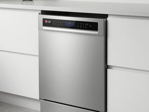 Modern stainless steel dishwasher in contemporary kitchen
