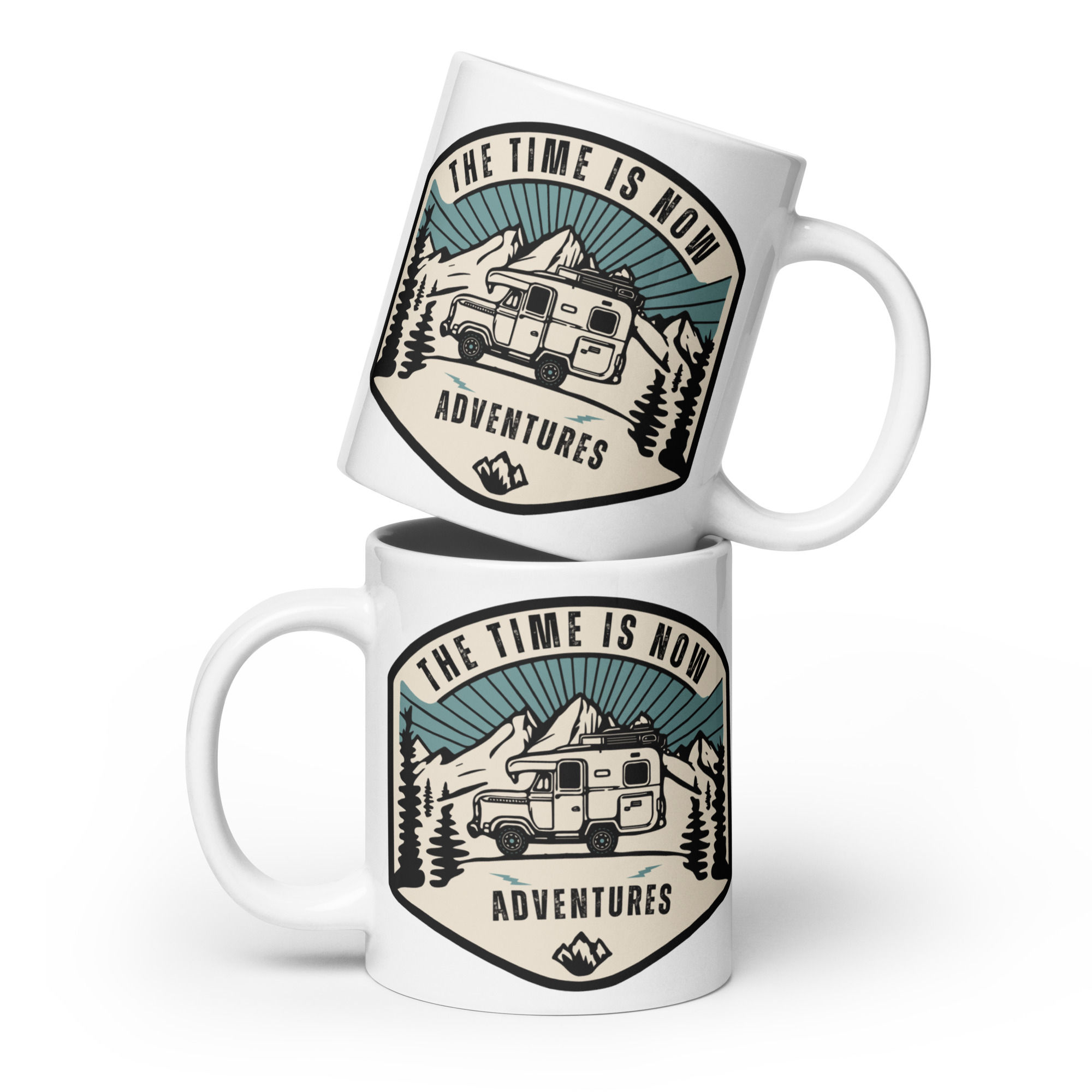 White glossy mug - Blue