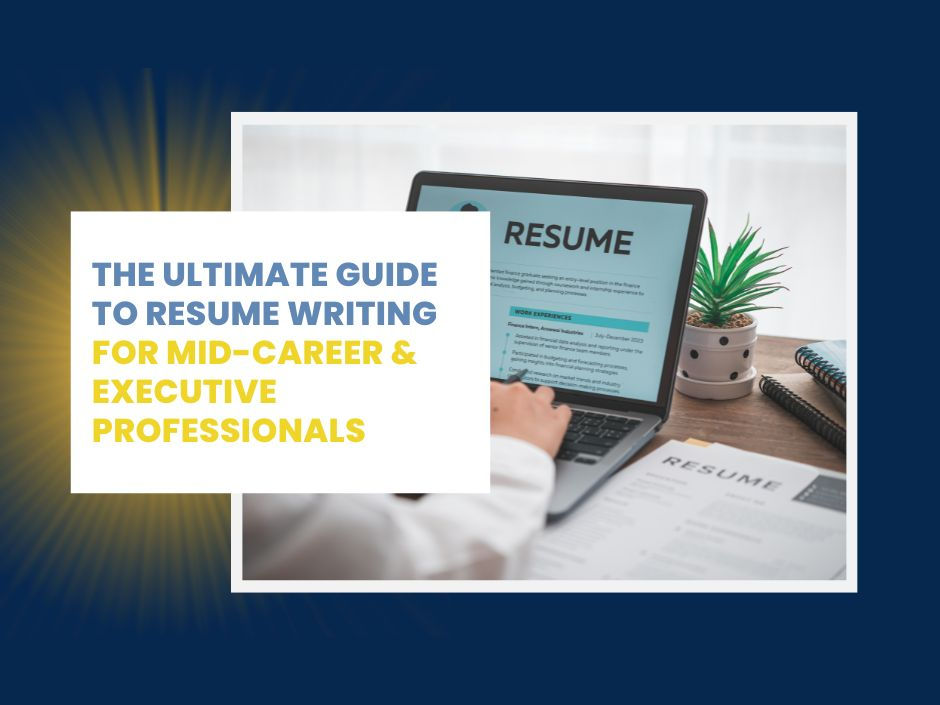 Mid-career professional reviewing their executive resume