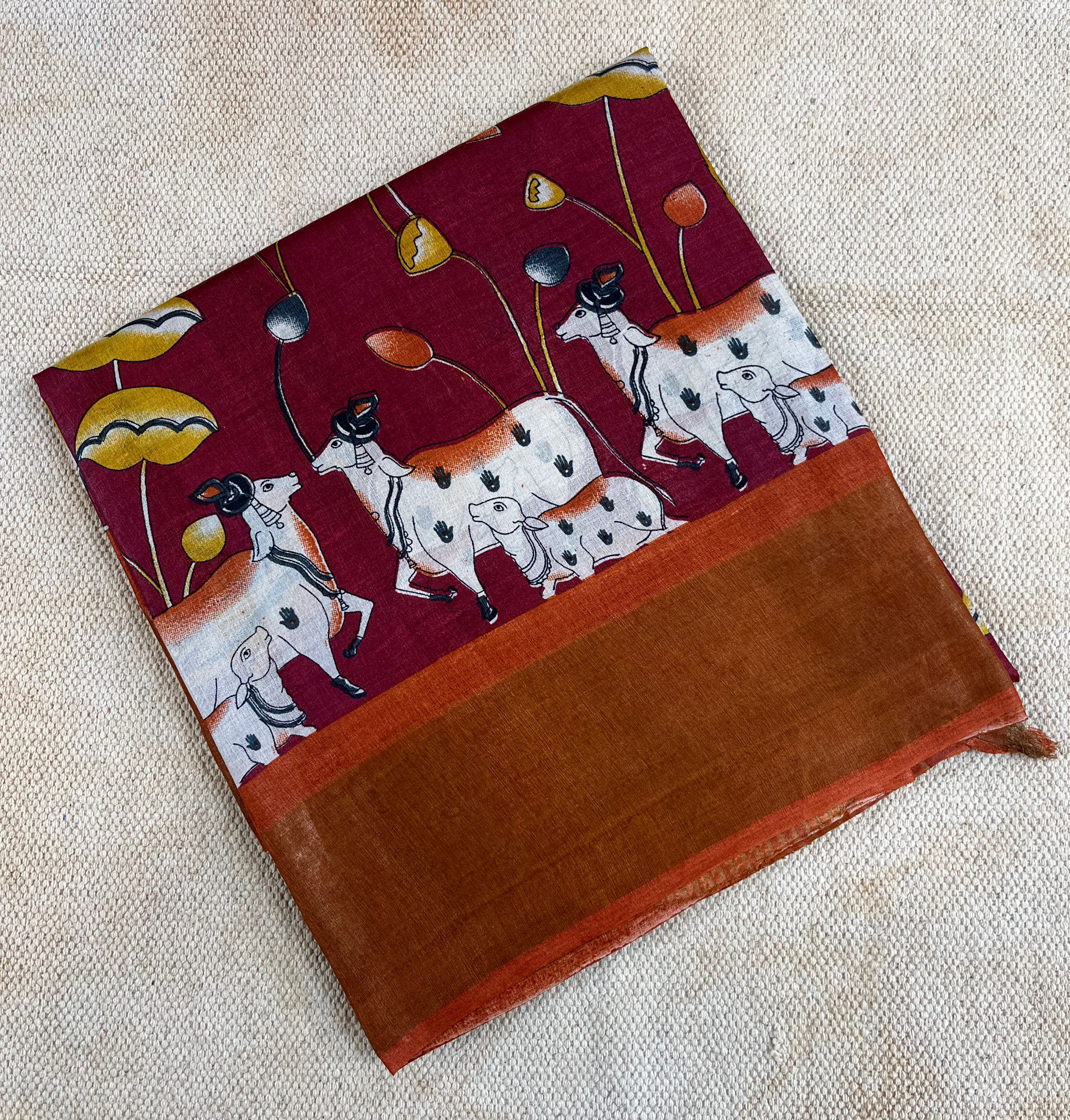 Pure Printed Tussar Silk Saree