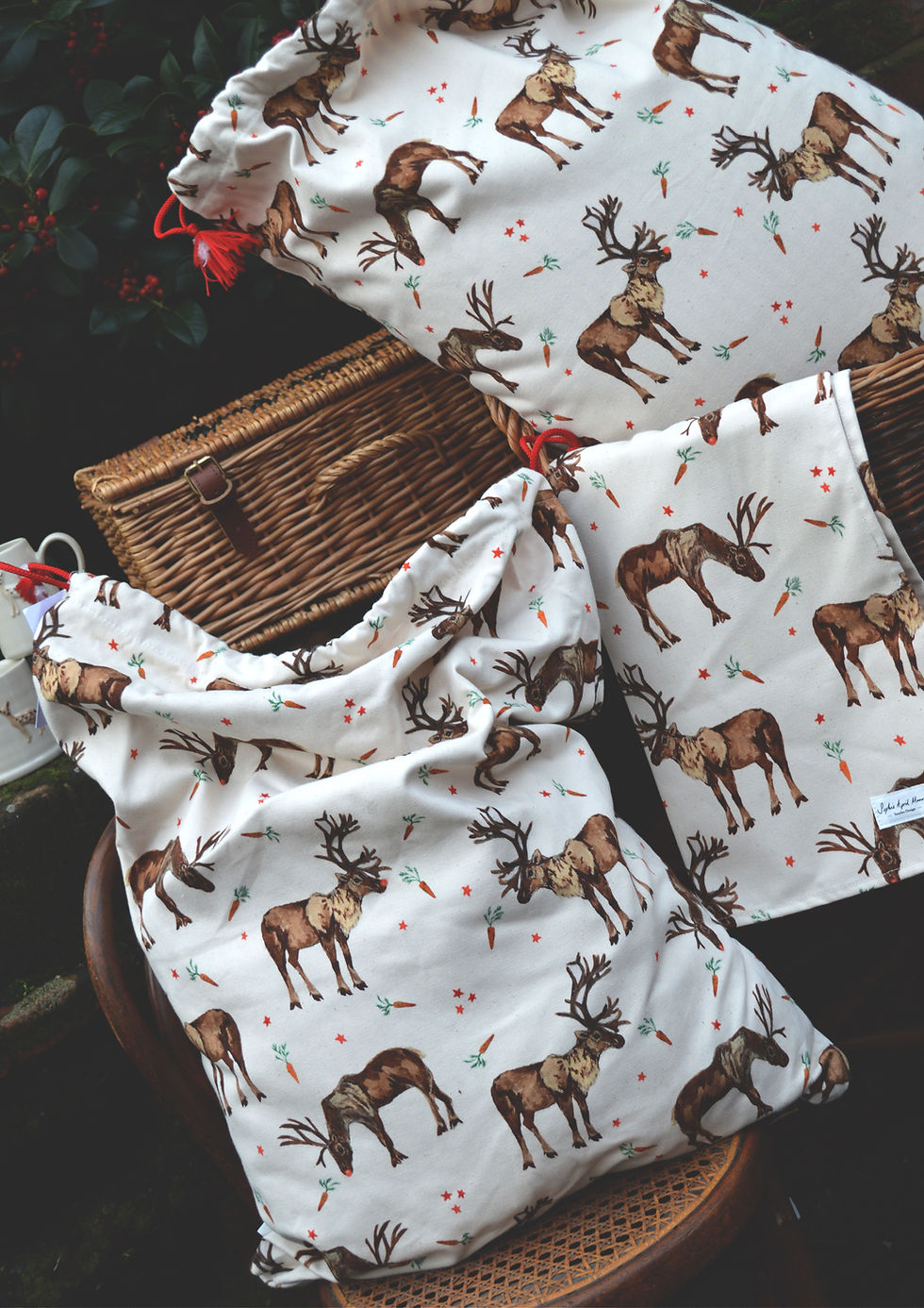 Thumbnail: Reindeer Santa Sack/Laundry Bag