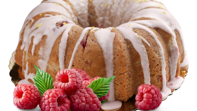 Vegan Lemon Raspberry Pound Cake