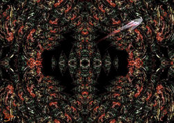 La méduse égarée - Errant dans un décor abyssal aux taches rouges