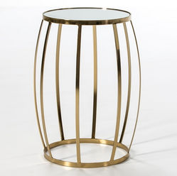 Gold Drum side table interior design furniture la cala white design