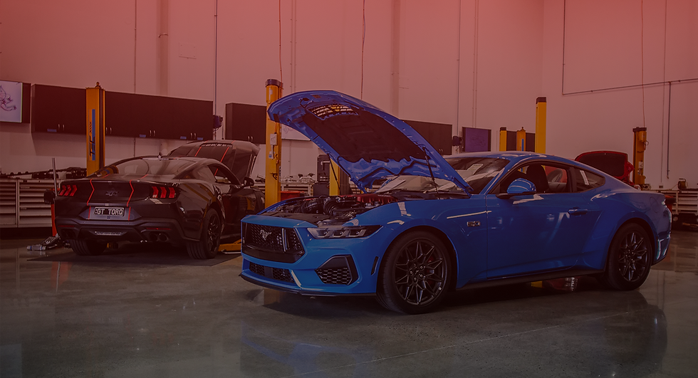 Two 2024 Mustang GTs in for Roush Superchargers at Formula Tech Performance