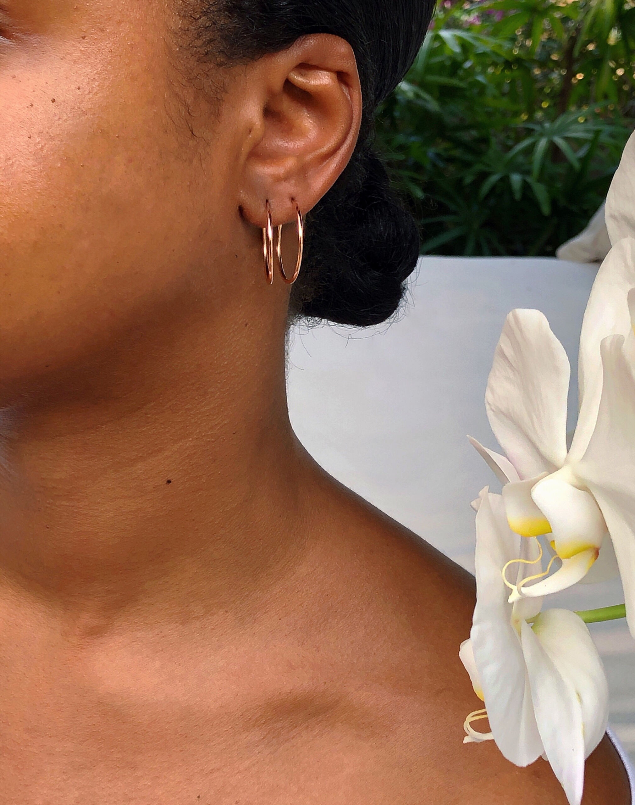 Mini 18k Rose Gold Hoops