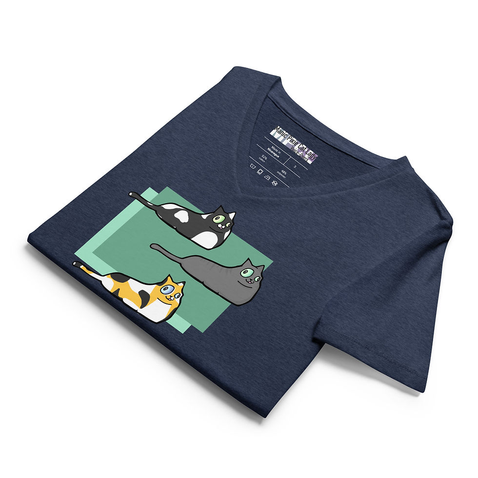 Thumbnail: Derpy Cats Women’s relaxed v-neck t-shirt
