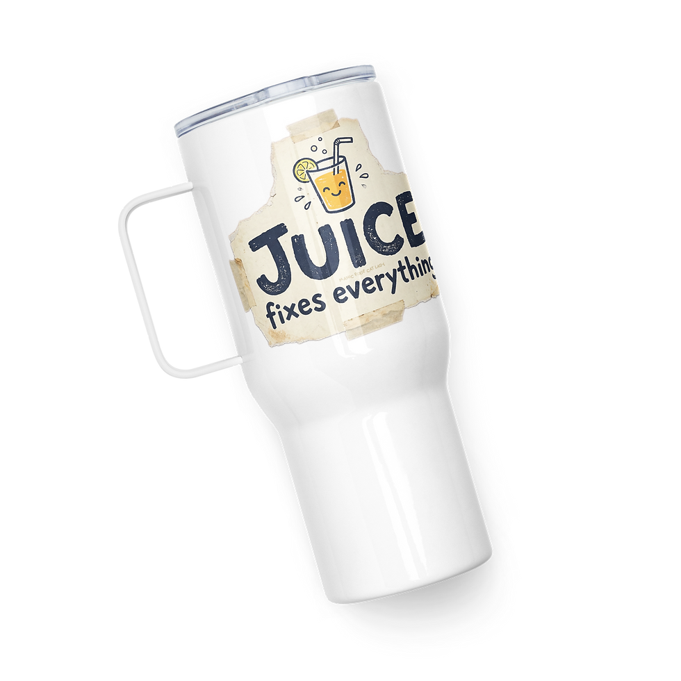 Thumbnail: Juice Fixes Everything Travel mug with a handle