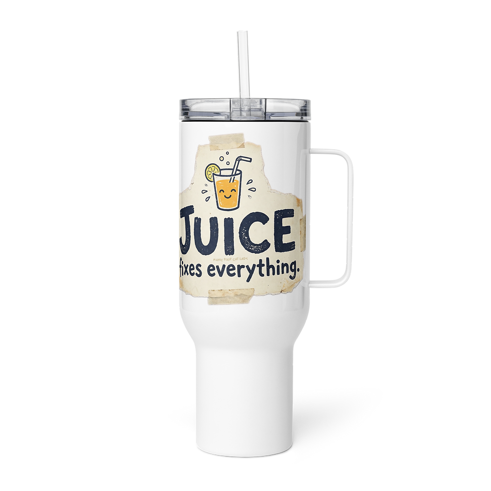 Thumbnail: Juice Fixes Everything Travel mug with a handle