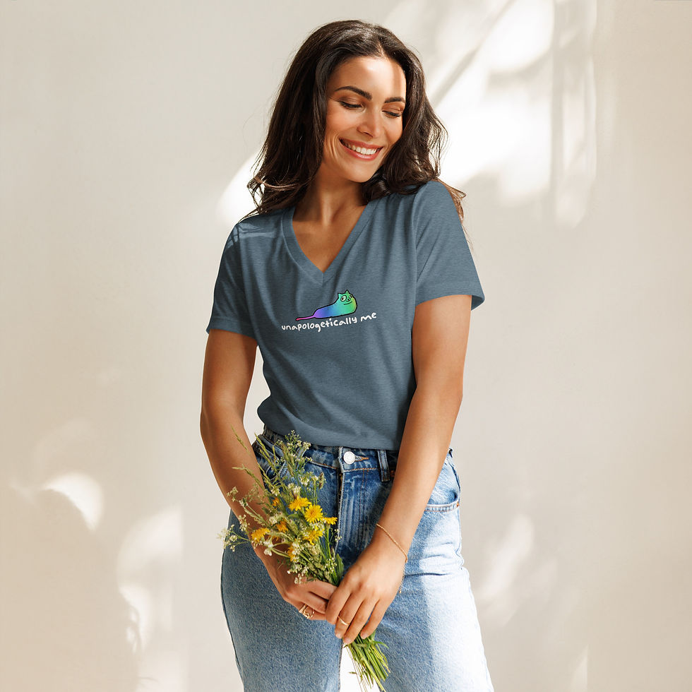 Thumbnail: Unapologetically Me Women’s relaxed v-neck t-shirt