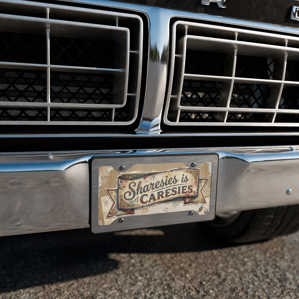 Thumbnail: Sharesies is Caresies Vanity license plate