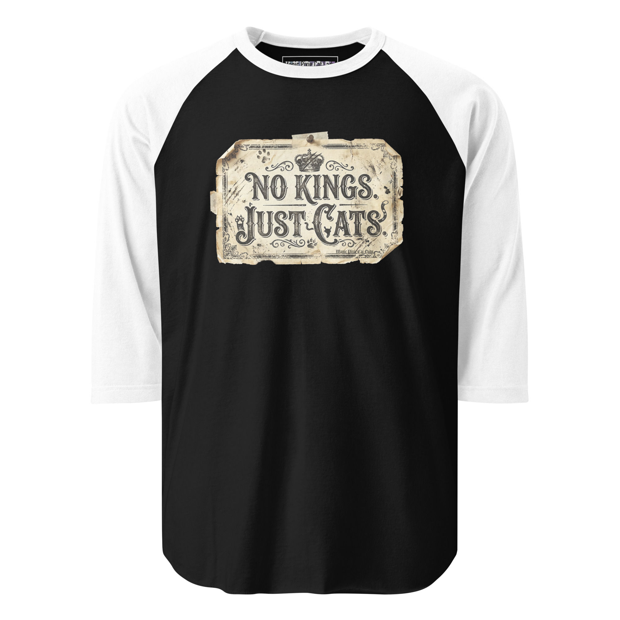 No Kings Just Cats 3/4 sleeve raglan shirt