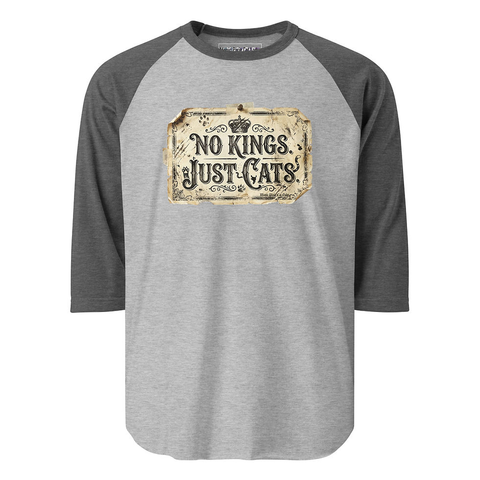 Thumbnail: No Kings Just Cats 3/4 sleeve raglan shirt