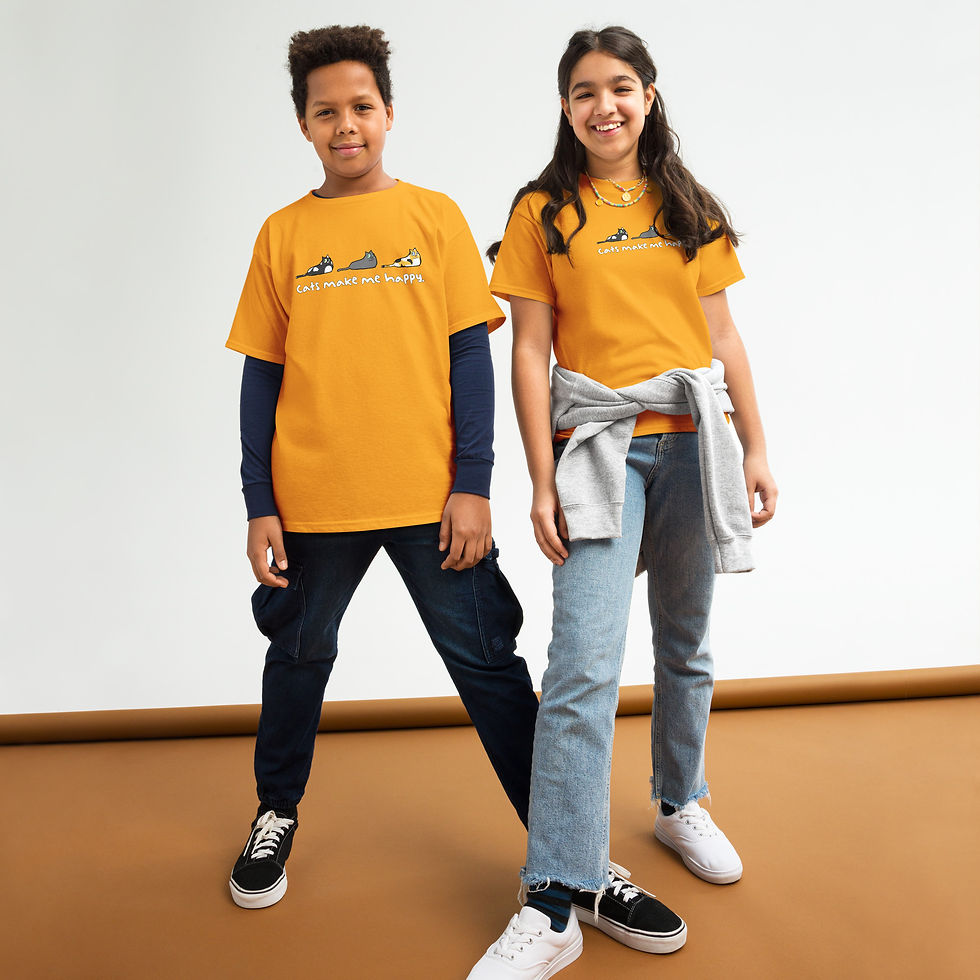 Thumbnail: Cats Make Me Happy Youth classic tee