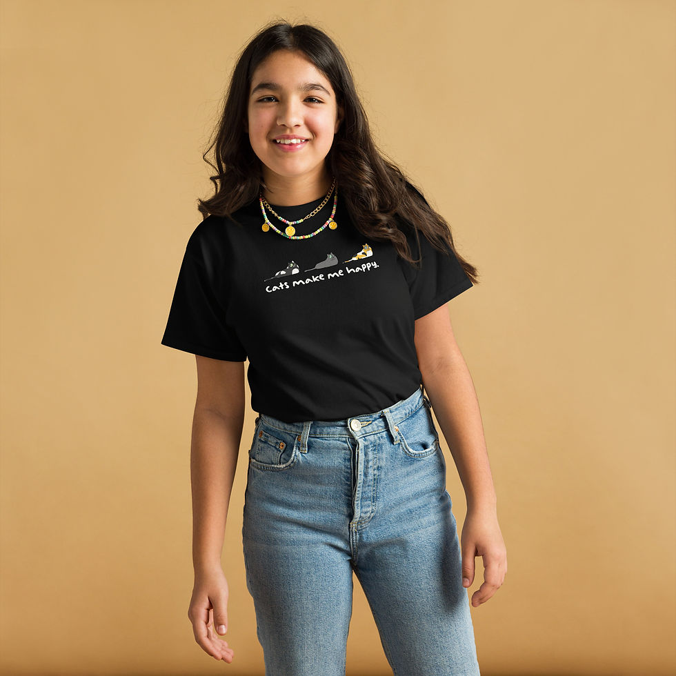 Thumbnail: Cats Make Me Happy Youth classic tee