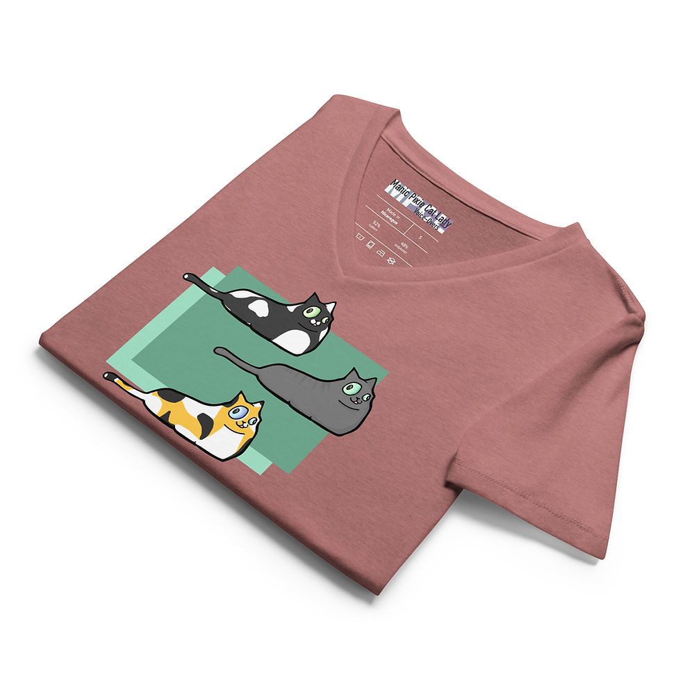 Thumbnail: Derpy Cats Women’s relaxed v-neck t-shirt