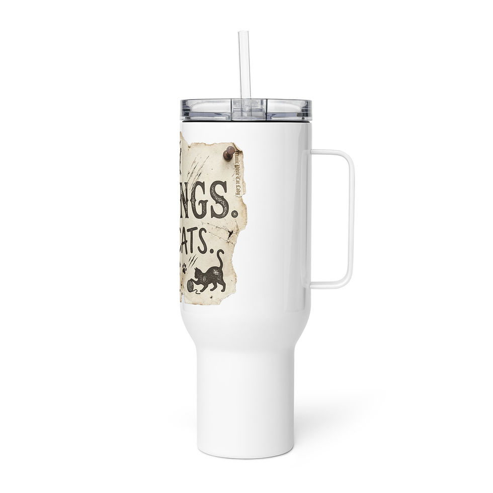 Thumbnail: No Kings Just Cats Travel mug with a handle
