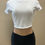 Thumbnail: Women's Basic Short Sleeve Round Neck Crop Top