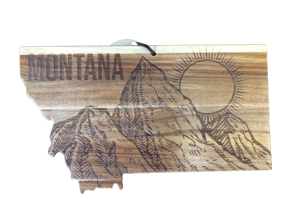 Montana State Carved Mountains Cutting Board