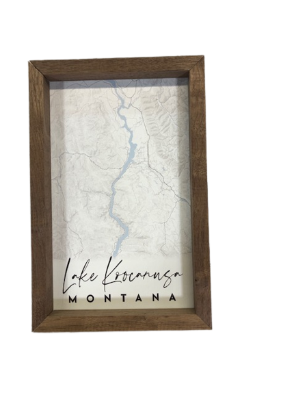 Lake Kookanusa Lake Map Wall Art