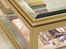 アイアンガラステーブル（ゴールド）