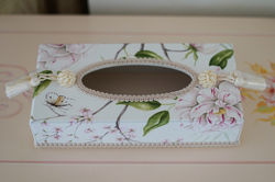 布貼りティッシュBOXカバー（タッセル付き）TS61