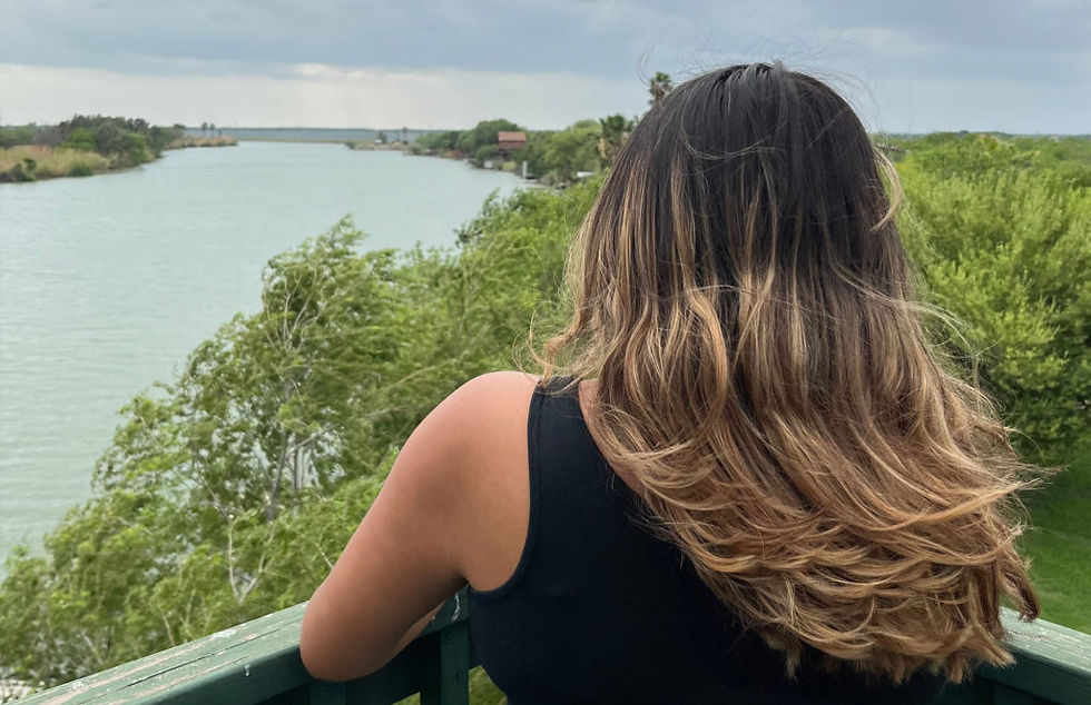 Chelsea Alatriste at the Cavazos property overlooking at the Rio Grande River