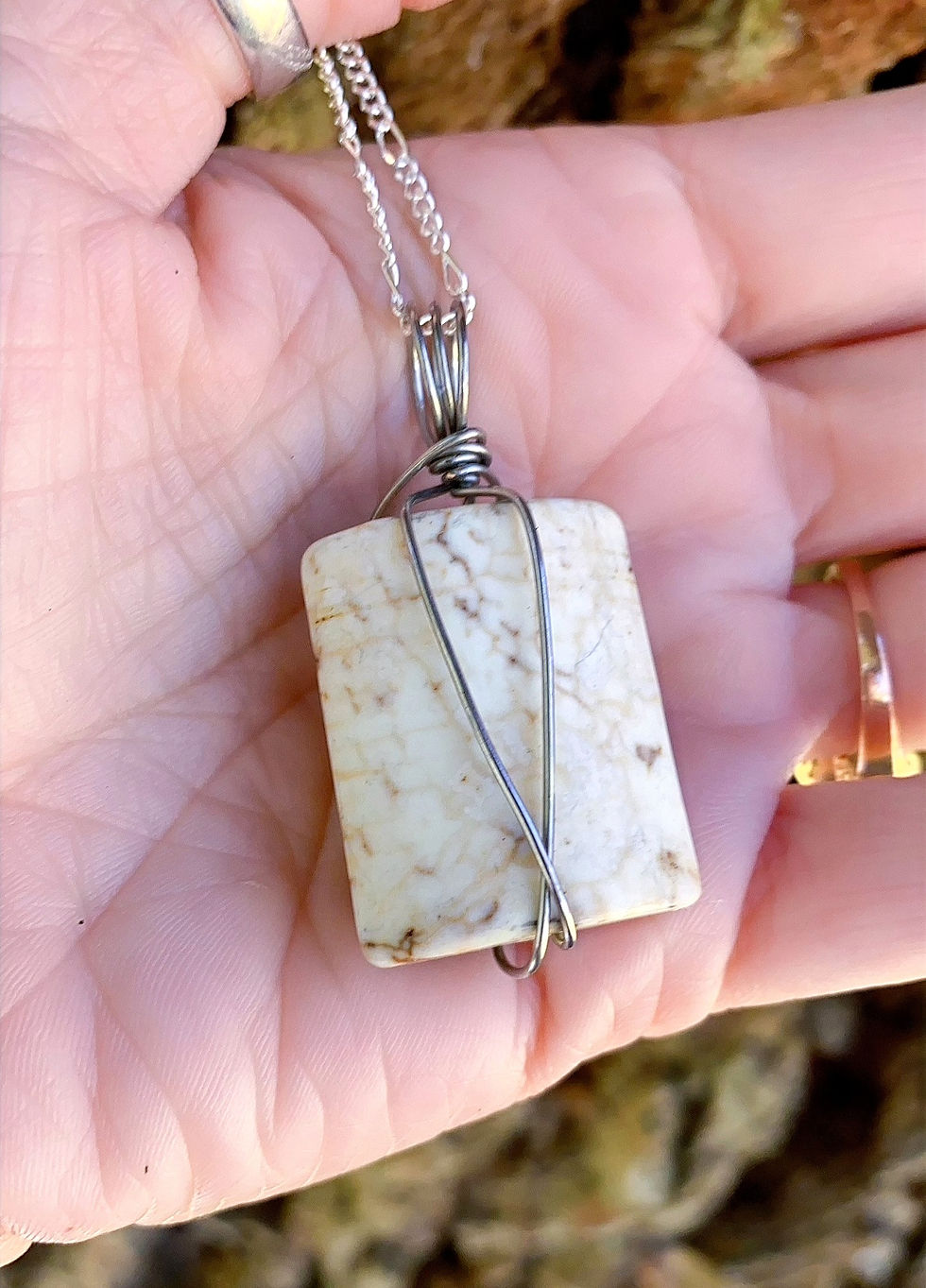 Thumbnail: Rectangle Handwrapped Pendant