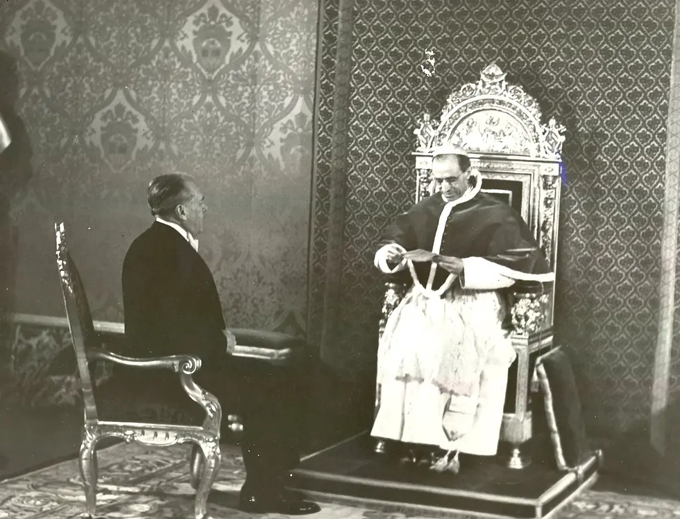 Myron Taylor with Pope Pius XII (Photo Courtesy of Historyisnowmagazine)