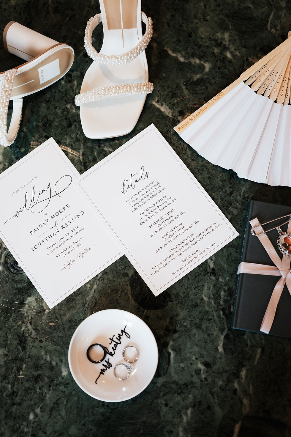 Bridal details shot for a wedding in Savannah, Georgia