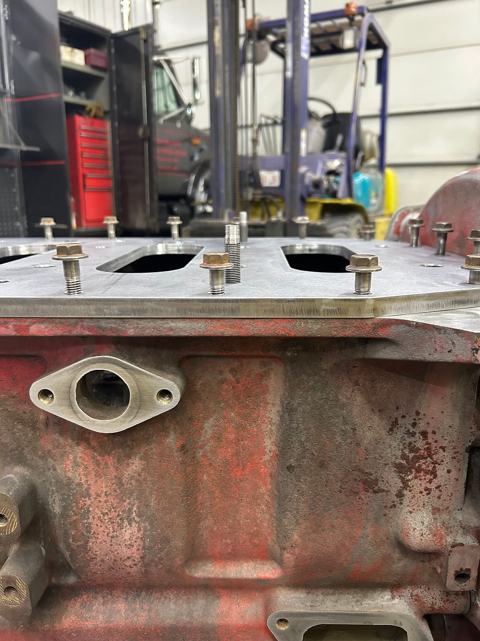 Thumbnail: Heavy Duty Thick Cylinder Block Stiffener Plate Kit for Cummins ISX