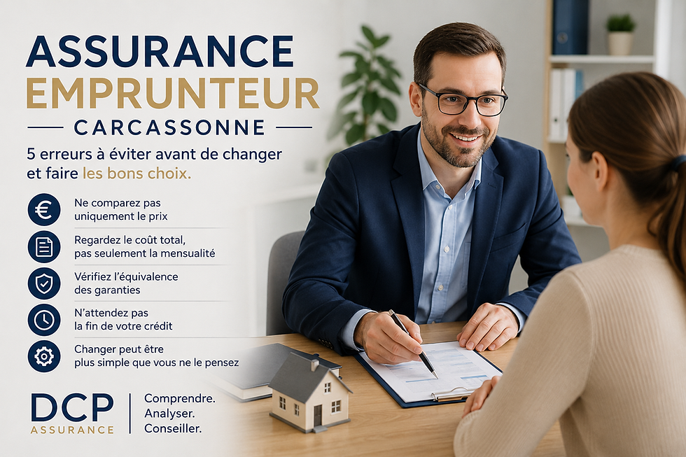 DCP Assurance à Carcassonne accompagne une cliente pour analyser son assurance emprunteur et éviter les erreurs avant de changer de contrat.