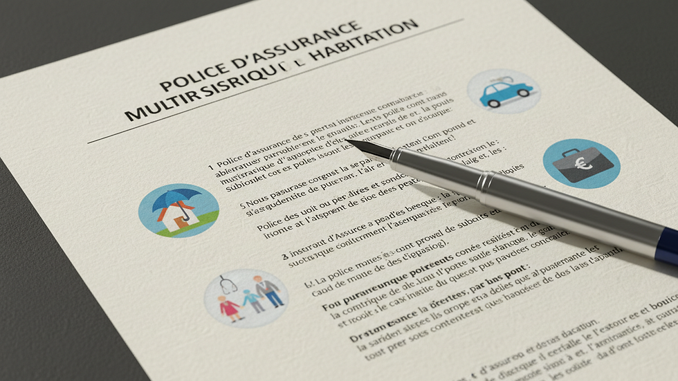 Vue rapprochée d'un contrat d'assurance avec un stylo posé dessus
