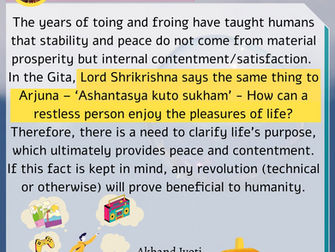 Do not Forget the Purpose of Life in the Rat Race of Material World