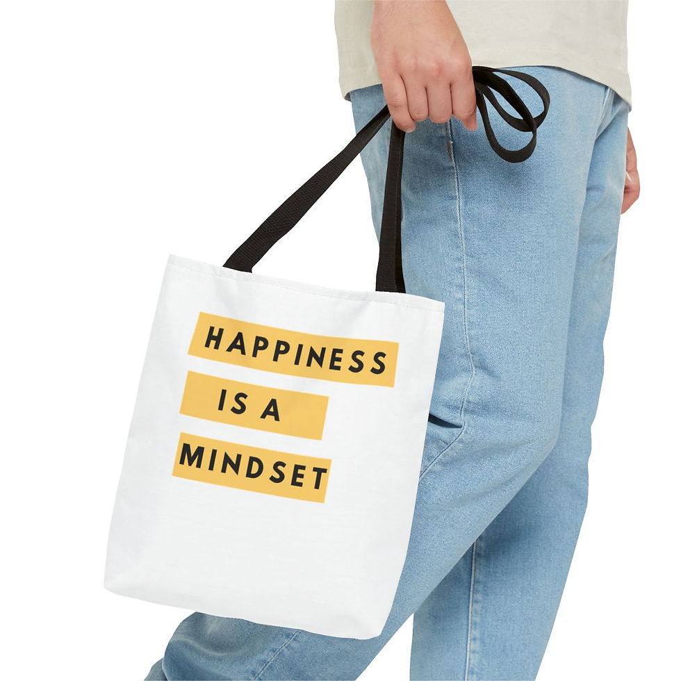 Thumbnail: Happiness is a Mindset Tote Bag (AOP)