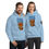 Thumbnail: Sky blue funny coffee hoodie with 3D chrome LuckyFox coffee design