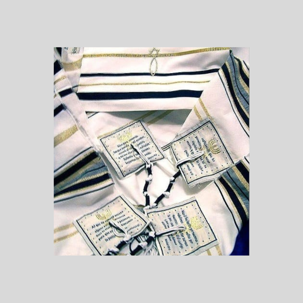 New Covenant Prayer Shawl (Navy Blue/Gold)