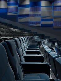 A 3d render image of cinema seats
