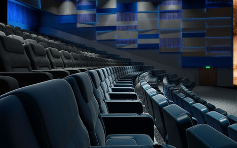A 3d render image of cinema seats