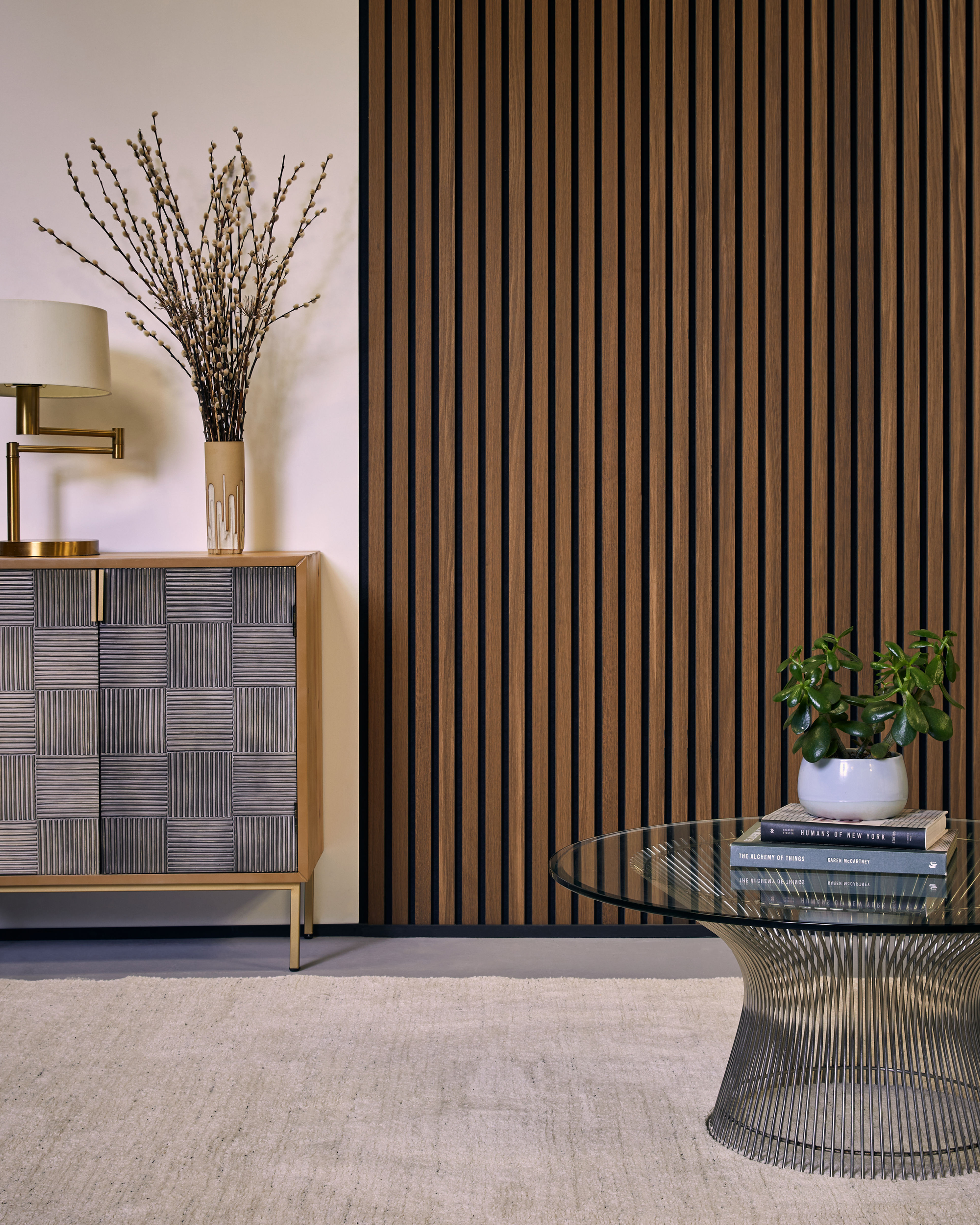 Smoked Oak on Black Felt Acoustic Wood Slat Wall Panel