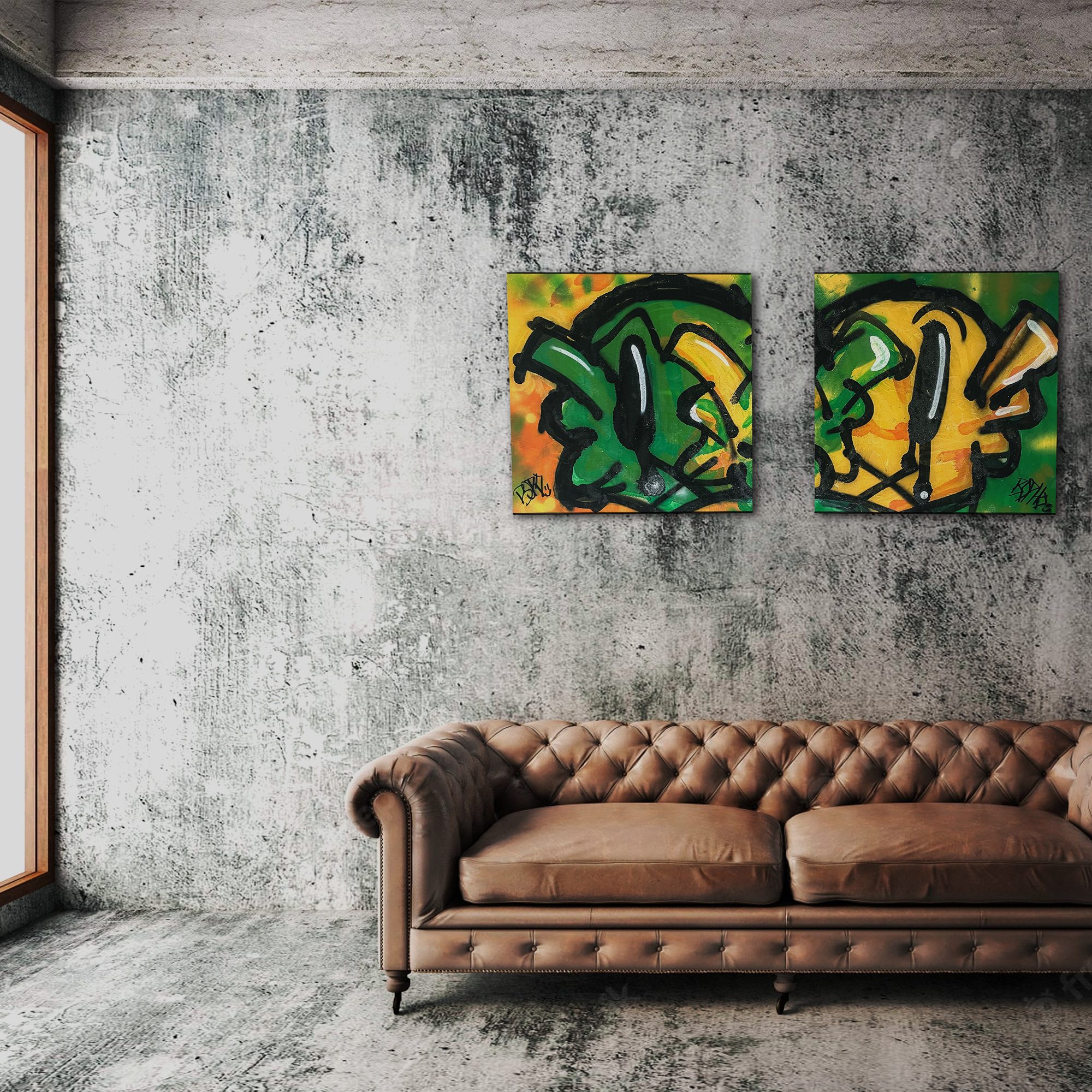 Two of 'Em" - 2ft x 4ft Wooden Canvas Set