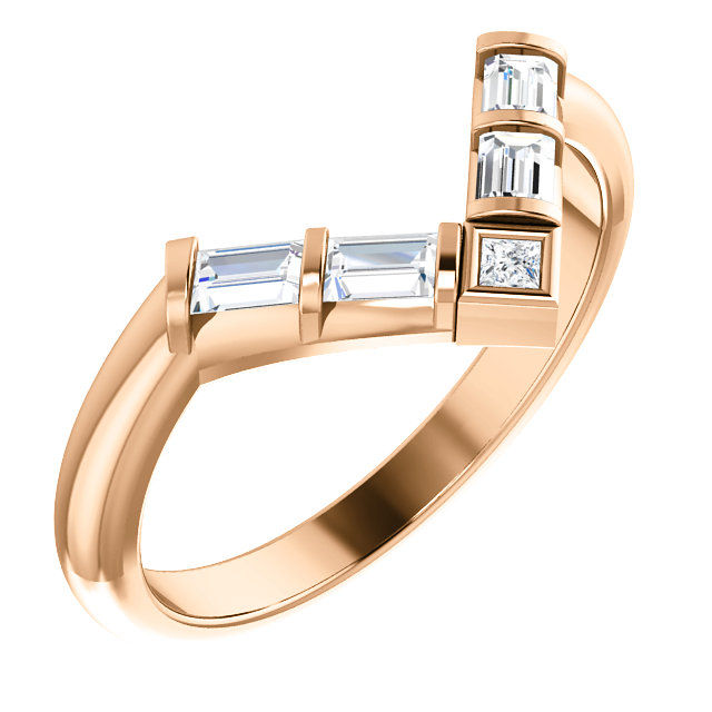Thumbnail: Deco Inspired Diamond Contour Band