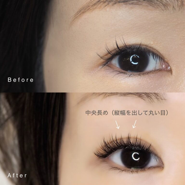縦目に大きくor目を丸く魅せたいマツエクデザイン
