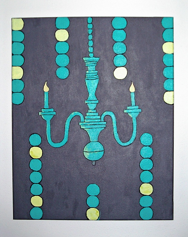 Simple Teal Chandelier