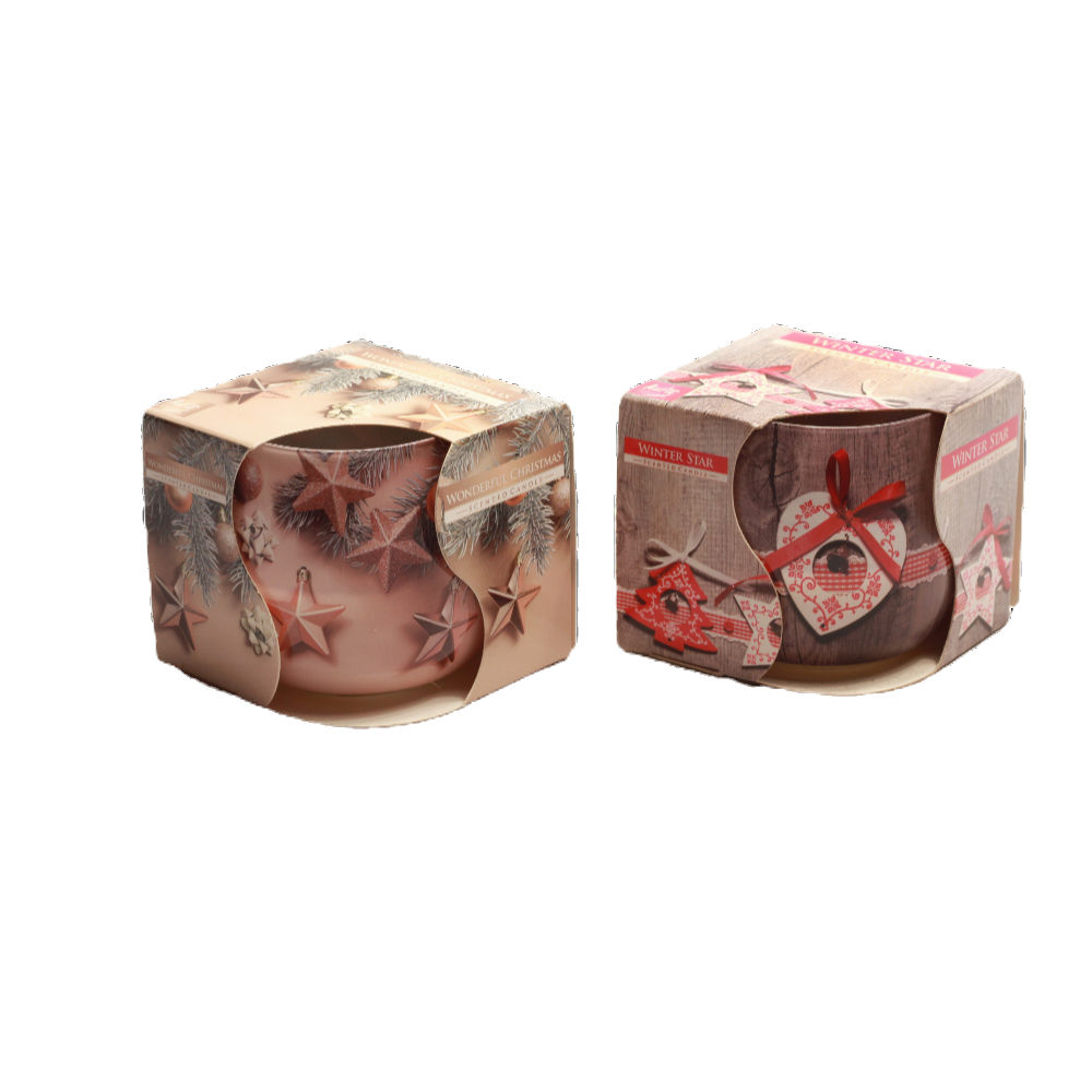 Svece glāzītē aromātiska Ziemassvētku