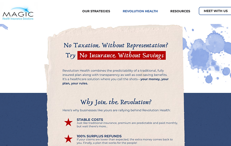 Revolution Health Webpage