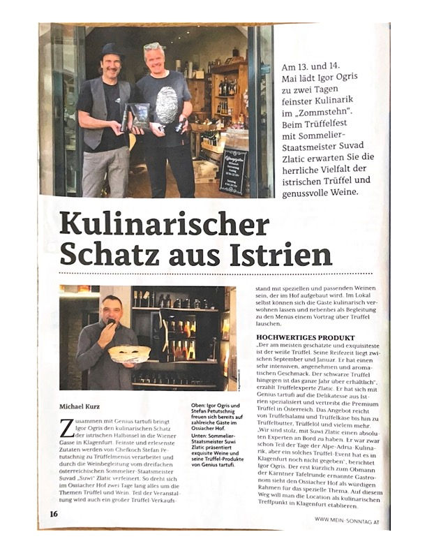 Trüffelfest mit Sommelier - Staatsmeister Suvad Zlatic