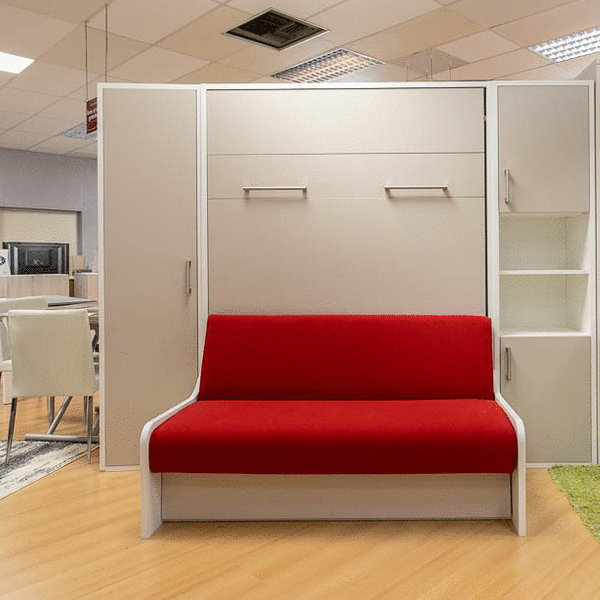 Meubles du Littoral | Armoire lit avec canapéanape rouge.gif